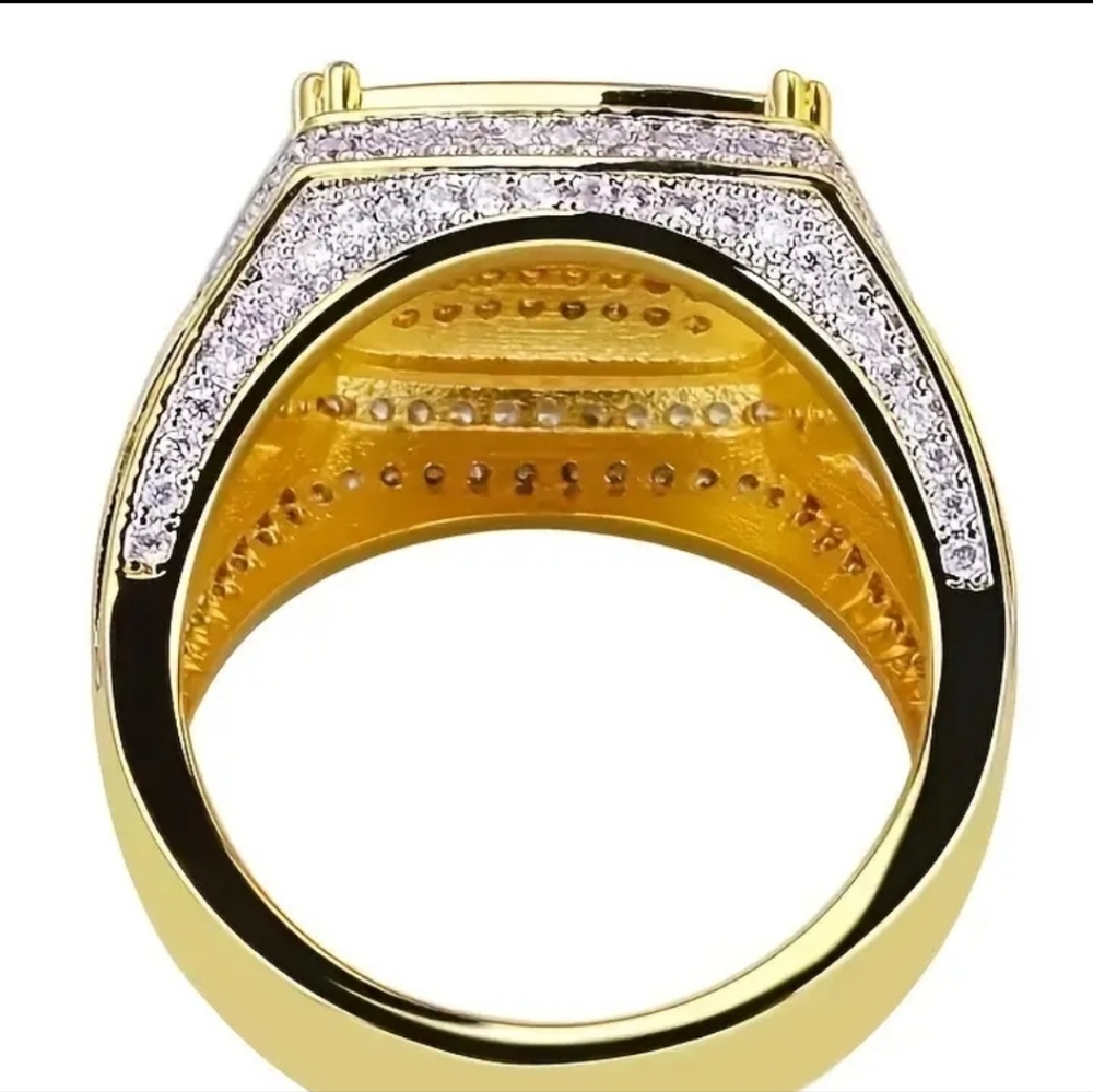 Mens full Rhinestone ring CZ - Picture 3 of 3